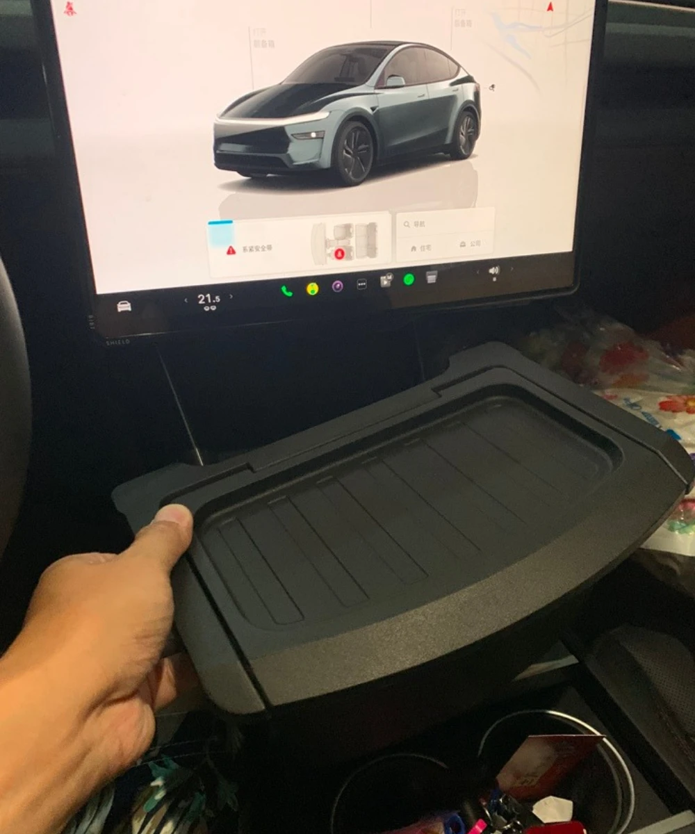 

Подлокотник, задний ящик для хранения, черный для Tesla Model Y Juniper 2025 Up, органайзер, задний мусорный ящик, корзина для уборки, автомобильные аксессуары