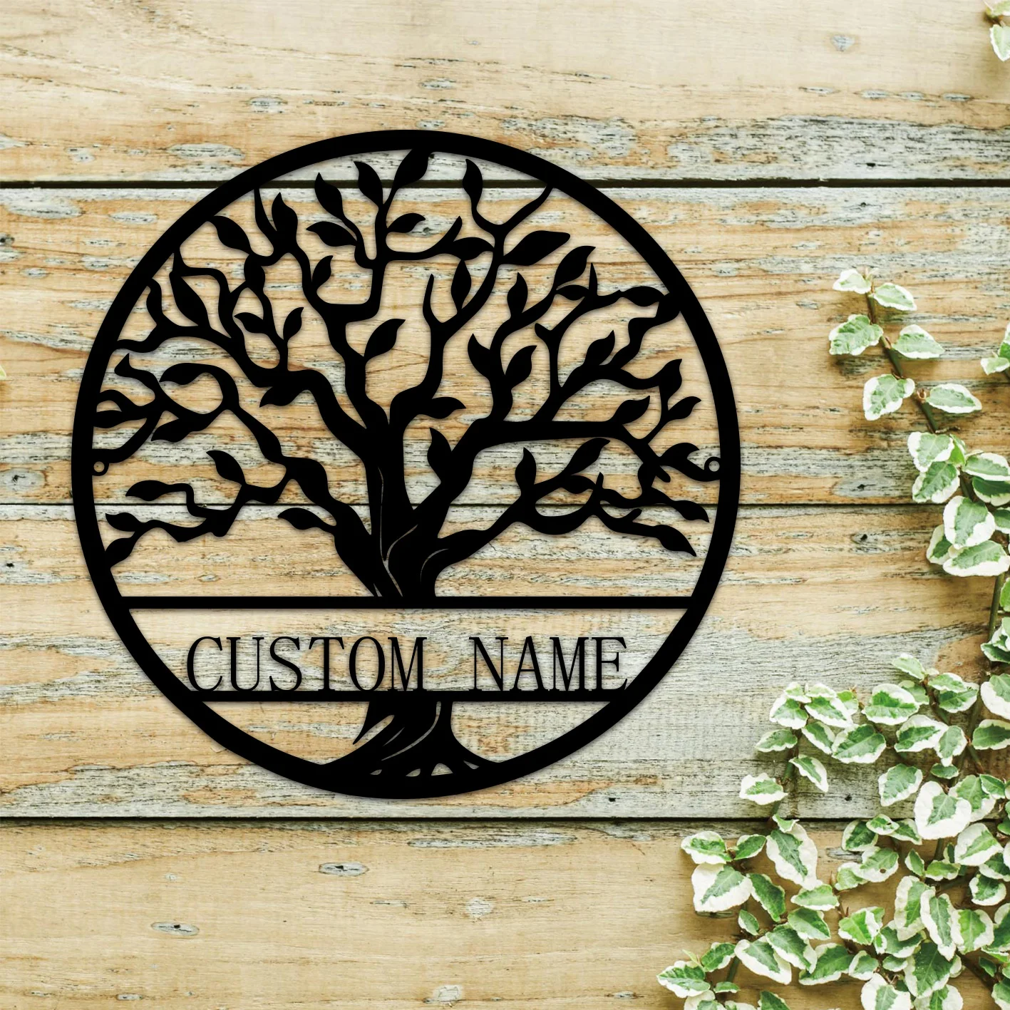 

1pc tree grow New Customized Name Metal Wall Signs Iron Wall Plaque For Wall Decor