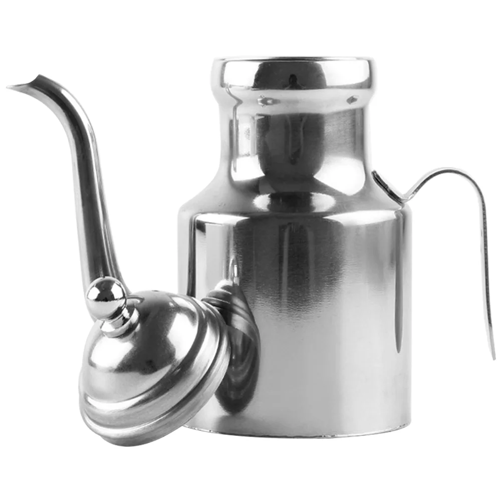 

Stainless Steel Oil Pot Can 750 Gooseneck Olive Bottle Bacon Grease Container Syrup Water Jug Dispenser Kitchen Essentials