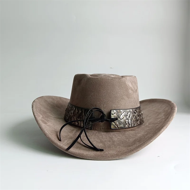 Turquoise Cowboy Hat Western Vegan suede hat cowboy hat jazz hat unisex Men's hat wide brim cowboy hat women's hat gorras hombre