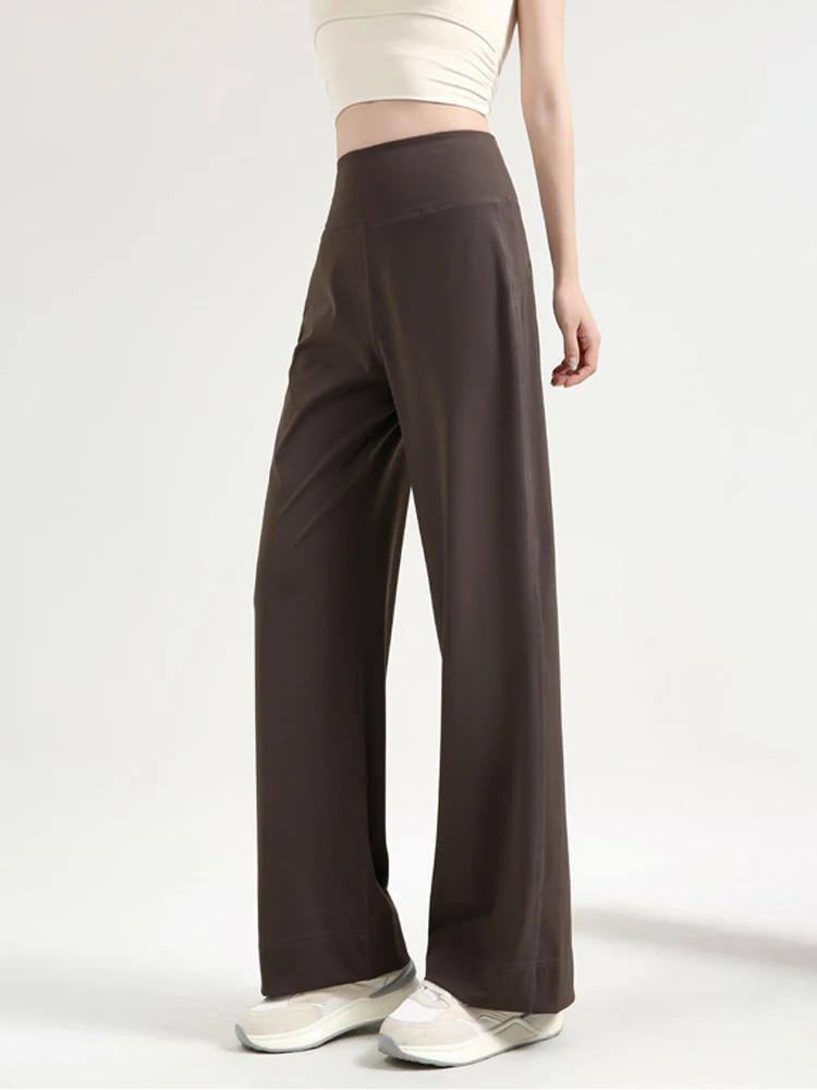 Neue 2025 weiße Arkskin-Hose für Damen, Sommer, dünne Eisseide, Yoga-Bot, gerades Bein, lockere Passform, Bauchkontrolle, hohe Taille, L...