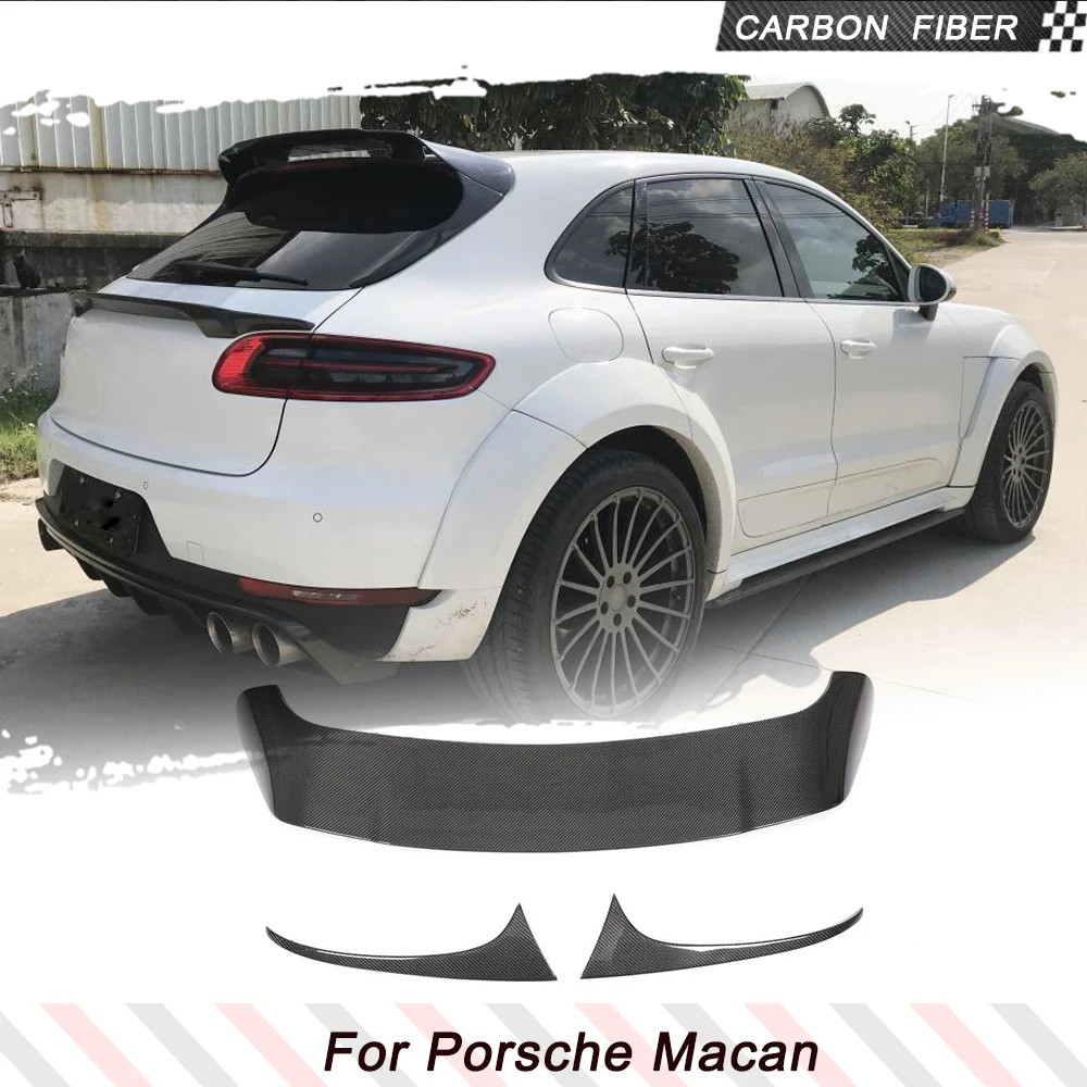 Carbon Fiber Roof Spoiler Fits for Porsche Macan Base/Turbo/GTS/S Sport Utility 4Door 2014-2020 Auto Rear Window Top Wing Lip