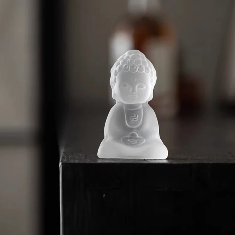 Sculpture de moine Zen en verre faite à la main, décor de pleine conscience pour les amateurs de thé, idée cadeau Unique