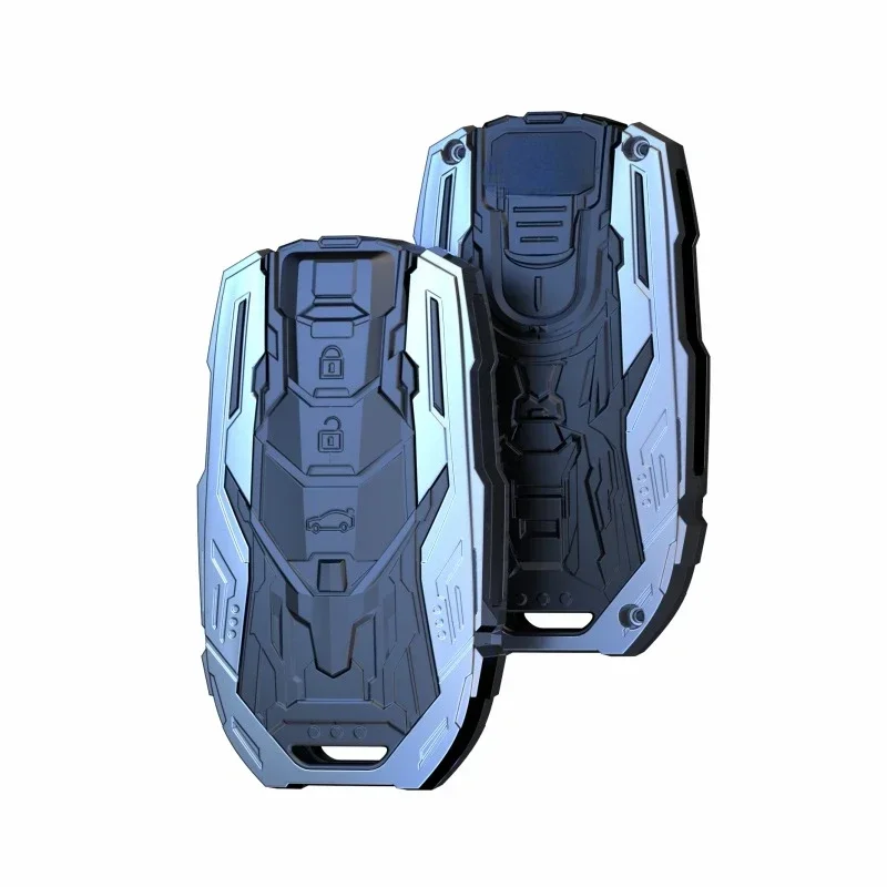 Zinc Alloy Silver Car Key Protection Shell Cartoon Smart Remote Key Cover Car Accessories For Toyota Corolla Prado Camry