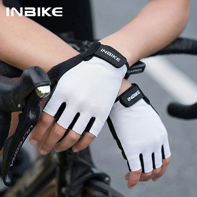 INBIKE Fahrradhandschuhe Radfahrhandschuhe für Männer und Frauen mit Stoßdämpfendem Polster Leichtgewichtige Halbfinger-Fahrradhandschuhe