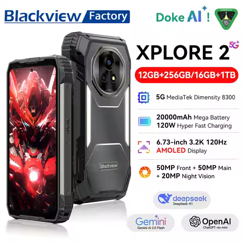 2025 Blackview XPLORE 2 5G Rugged Phone 6.73” 3.2K...