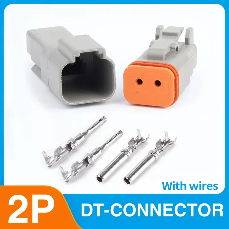 

5/10/100 Sets Deutsch Type Connector Male Female Waterproof DT Connectors 2-Pin Dt04-2p Dt06-2s 8202612040,Sealable,2 Position