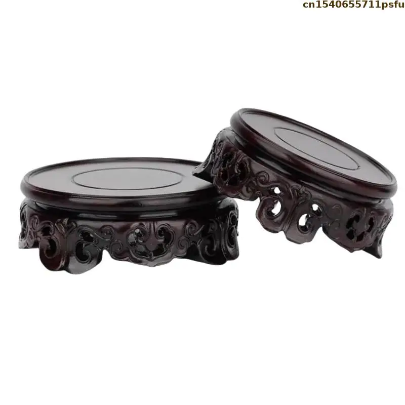 High Quality Ebony Standing Flower Base Bonsai Plant Shelf Vase Flower Pot Wood Sorting Table Rack Tea Set Pedestal Garden Decor