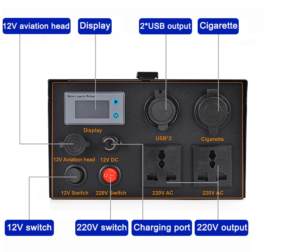 500W Portable Power Station 220V 350W LiFePO4 Battery Solar Generator Outdoor RV Camping Backup Power Bank Energy Storage Supply