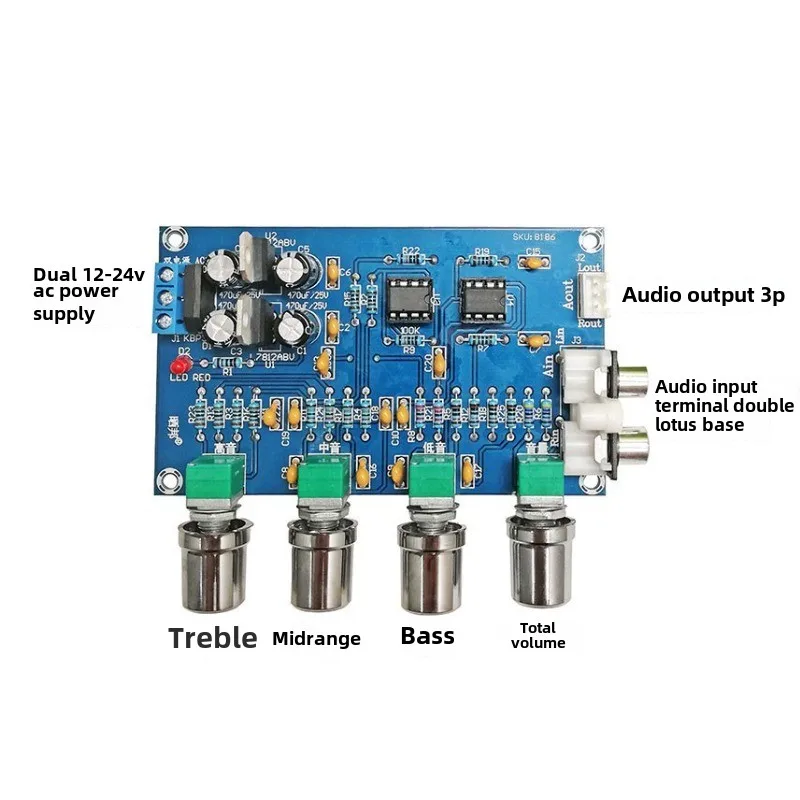 XH-M164 Power amplifier tuning board Front board NE5532 amplification beautification adjustment high and low tone adjustment