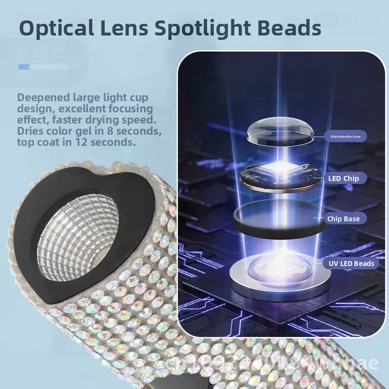 充電式ハンドヘルドメタルネイルアートライトセラピースポットライト速乾性ワンワードライトA-Pieceダイヤモンドエディション（全ユーザー向け）