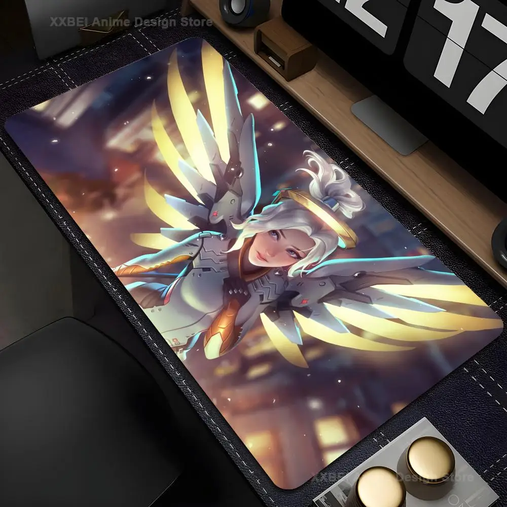 Heißes Spiel o-Over watch Anime Mädchen Barmherzig keit Mouse pad große Gaming-Mauspad Locke dge verdickte Computer tastatur Tisch Schreibtisch matte