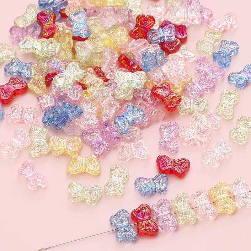 10-30 stuks 14x8mm veelkleurige vlindervorm acryl kralen spacer losse kralen voor DIY armband telefoon ketting sieraden maken benodigdheden