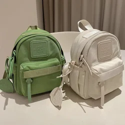 Mini Backpack Casual Cute Travel Canvas Bagpack Girls Small School Bags Fashion Solid Color Women Durable Small Capacity Female