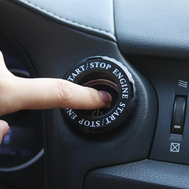 Motorcycle Start Stop Ring Car Ignition Switch Cover Light Touch Start Button Rotation Protective Cap Anti-peeping Decoration