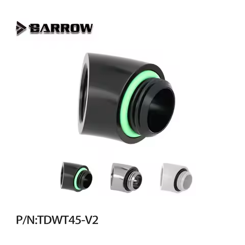 Barrow PC Water Cooling Reversing Brass Fitting 45 Degree Female To Male G1/4 Adapter Water Cooler Silver/Black/white /TDWT45-V2