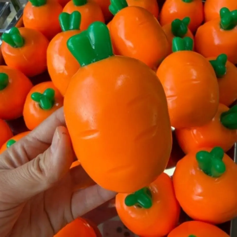 Creative Hand Relax Crispy Carrot Handmade Pinch Crunchy Squeeze Shapable Cute Blocks Filled Squishy Children Gifts