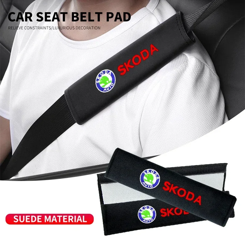 

New style Car Seat Belt Shoulder Protective Cover For Skoda Octavia MK2 MK1 2 3 A5 A7 A8 Fabia Karoq Superb Rapid Kamiq Scala