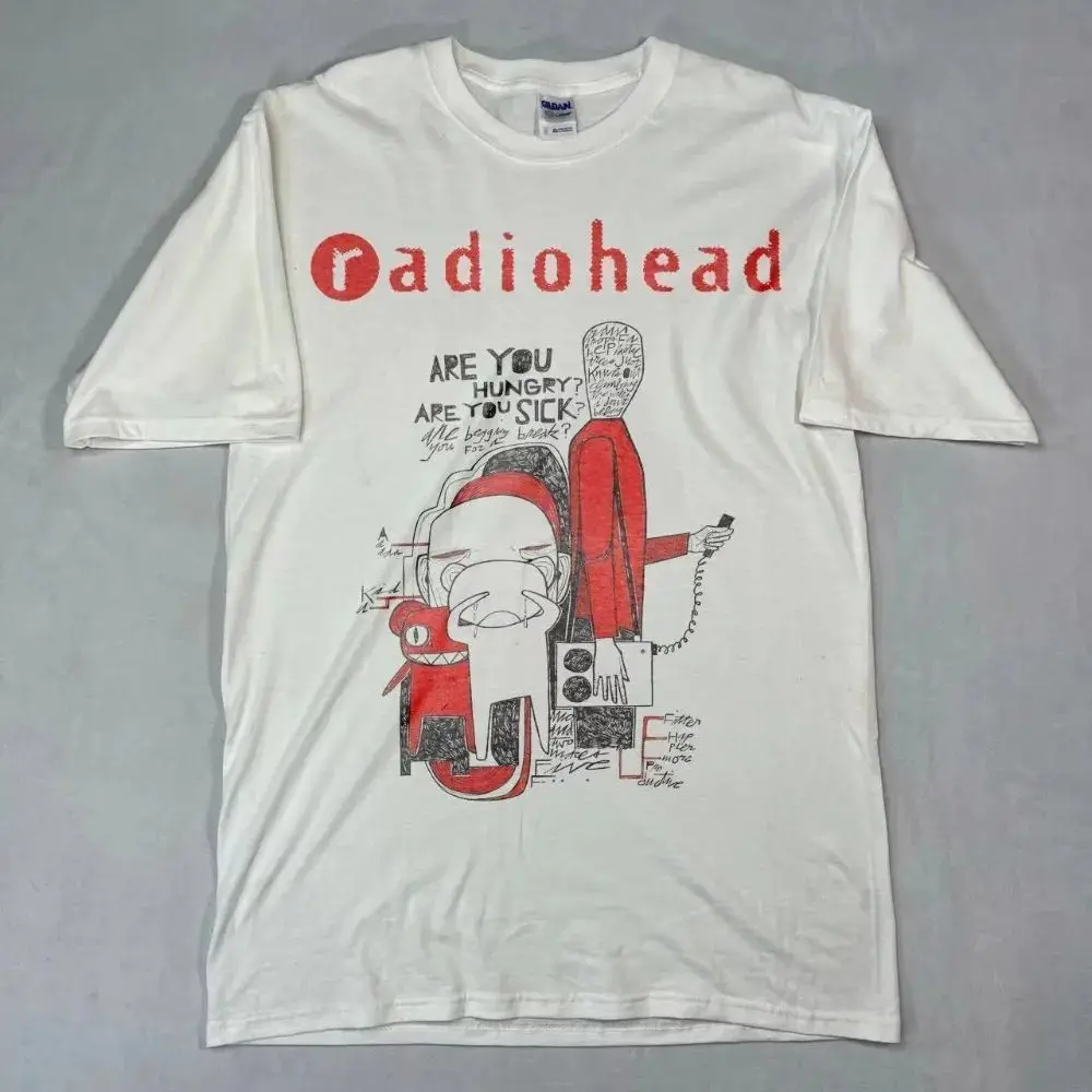 Camiseta Vintage informal con cuello redondo, camiseta holgada de talla grande, nuevo estampado de algodón, informal súper elástico, RADIOHEAD THE BENDS, Unisex
