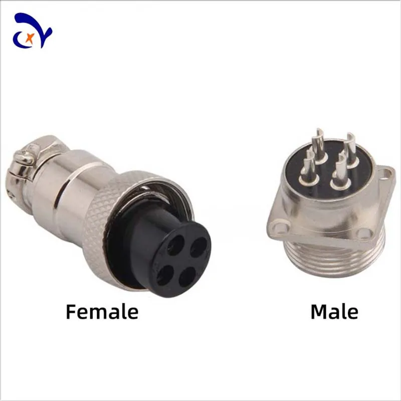 2Pair GX16 square flange aviation plug socket connector 2 3 4 5 6 pole 7 pole 8 pole 9 pole 10 pole