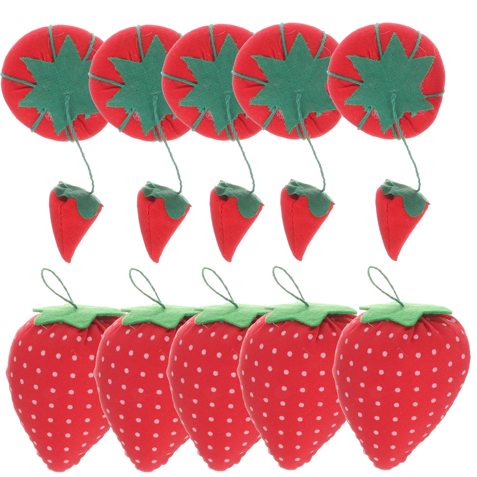 

10Pcs Attractive Strawberry Tomato Pincushions Safe Needle Fixation Compact Sewing Accessory Gift for Quilters