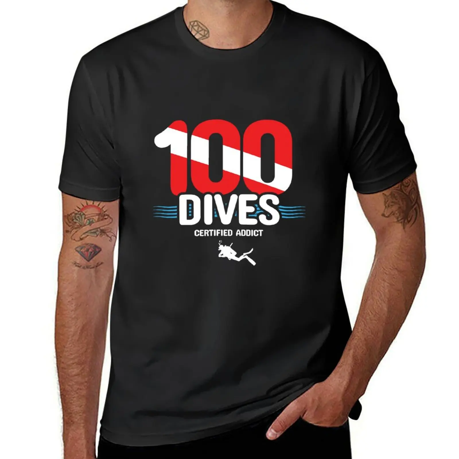 Certified Scuba Diver 100 Dives Diver Down Scuba Diver T-Shirt customs plain summer clothes mens vintage t shirts