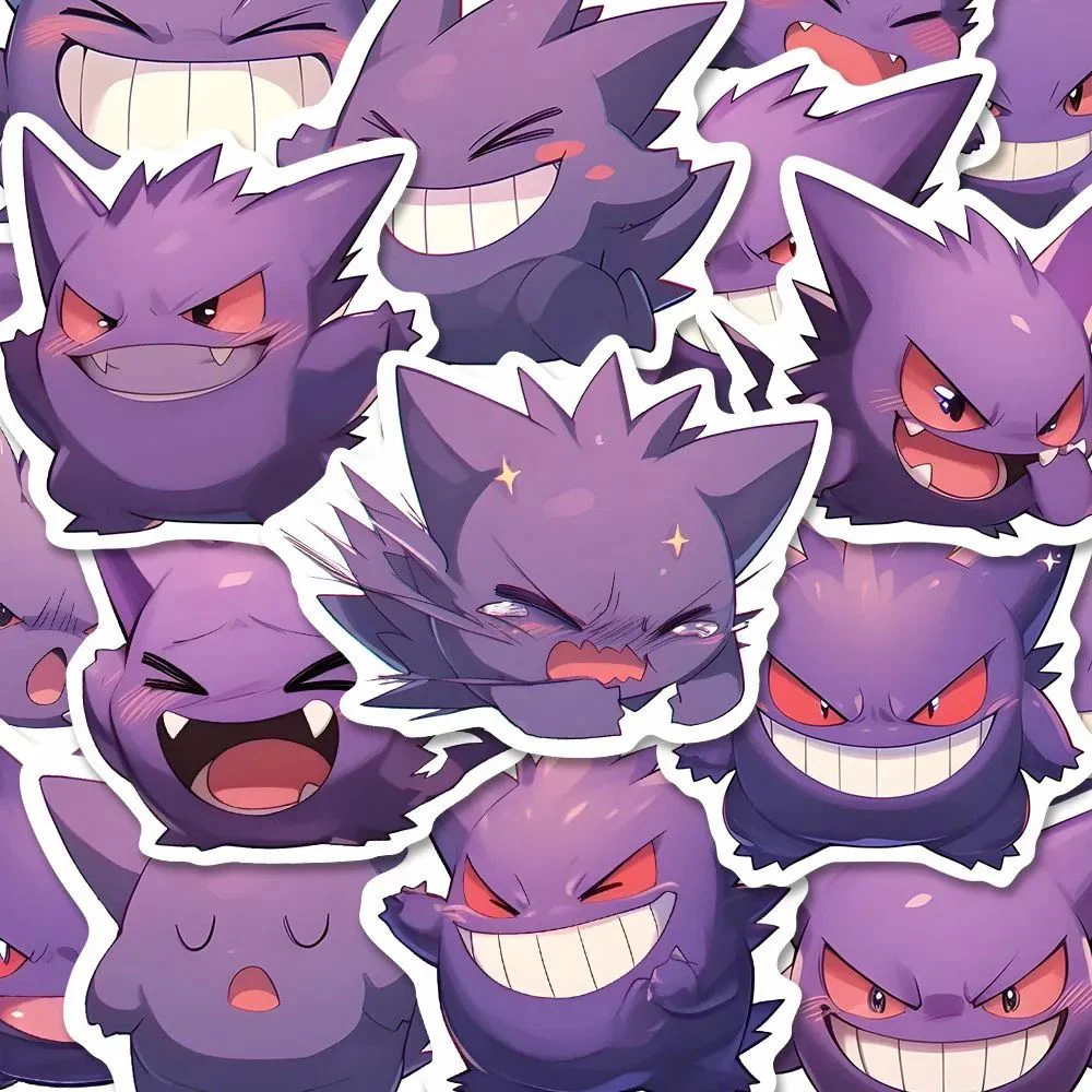 10/30/50PCS Cute Pokemon Gengar Cartoon Stickers Decals DIY Notebook Phone Laptop Waterproof Kawaii Graffiti Kids Sticker Toys