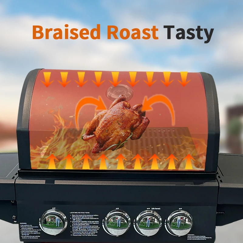 ortable Propane Grill for Outdoor Cooking 4 Burner Gas Grill Outdoor Bbq P