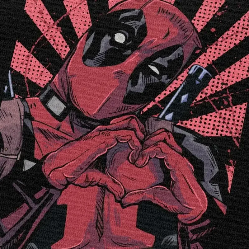 قصيرة الأكمام بلايز رائع ديدبول اليد القلب تي شيرت الرجال قصيرة الأكمام القطن الخالص تي شيرت الترفيه تيز الجرافيك بلايز #4