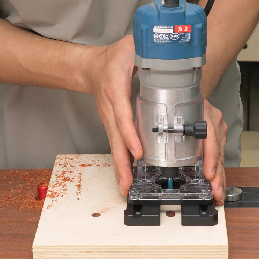 Multifunctional Wood Trimmer Guide with Fence Slotting Grooving Mortise Ruler Precision Woodworking Auxiliary Tool