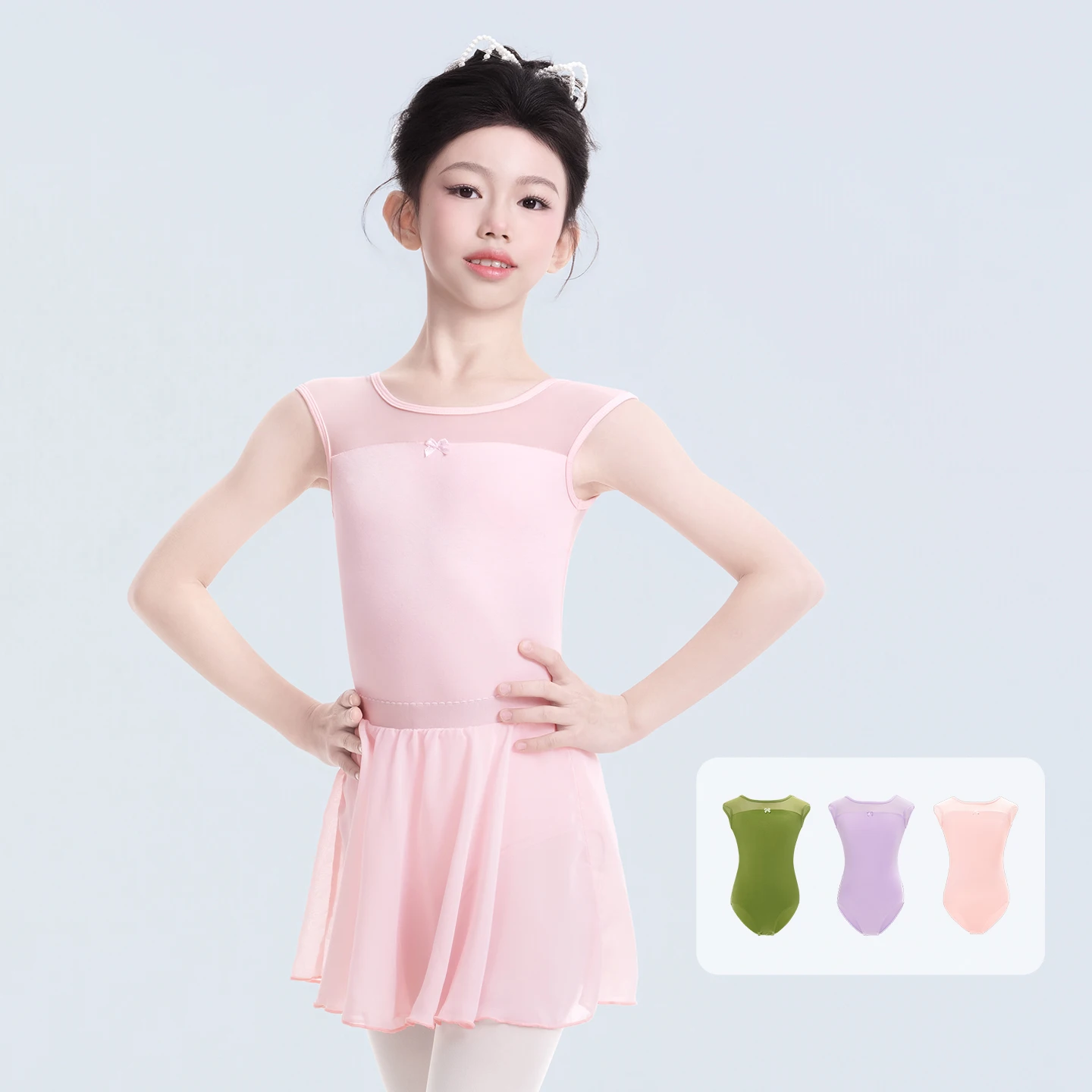 

Детские балетные купальники для девочек с сетчатыми вставками, короткими рукавами реглан, танцевальные купальники для подростков, нейлоновые гимнастические боди однотонного цвета