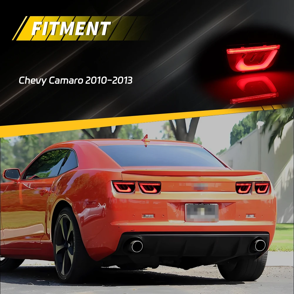 2 قطعة المصد الخلفي عاكس ضوء DRL الذيل ضوء الفرامل ضوء بدوره مصباح إشارة ث/LED ل 2010 2011 2012 2013 شيفروليه كامارو