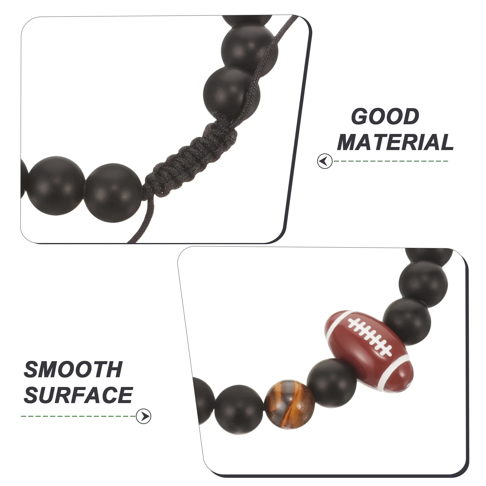 

Rugby Themed Stone Bracelet Fashion Unique Design Elegant Comfortable Sports Gift Party Birthday Anniversary Wrist Bracelet