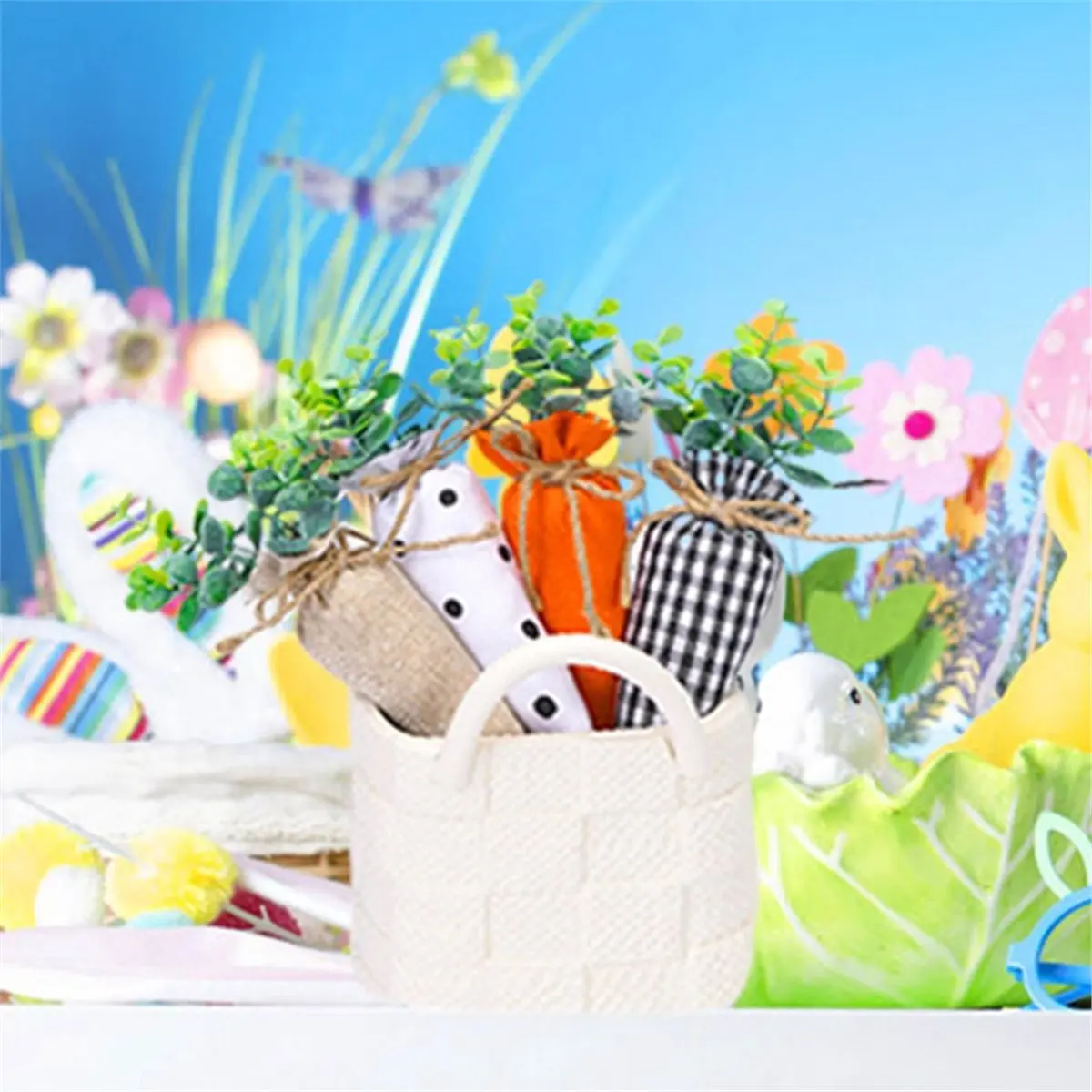 PROMOTION~ Easter Carrot Decorations 4 Pieces Seasonal Desk Decoration Holiday Table Centerpieces for Bookcase Bookshelf Display