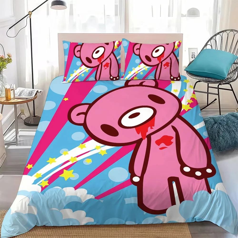 Afbeelding 6: Cartoon G-Gloomy B-Bear Leuke Beddengoed Set Zachte Dekbedovertrek Met 1/2 Stuks Kussenslopen Voor Kinderen Volwassenen beer Dekbedovertrek