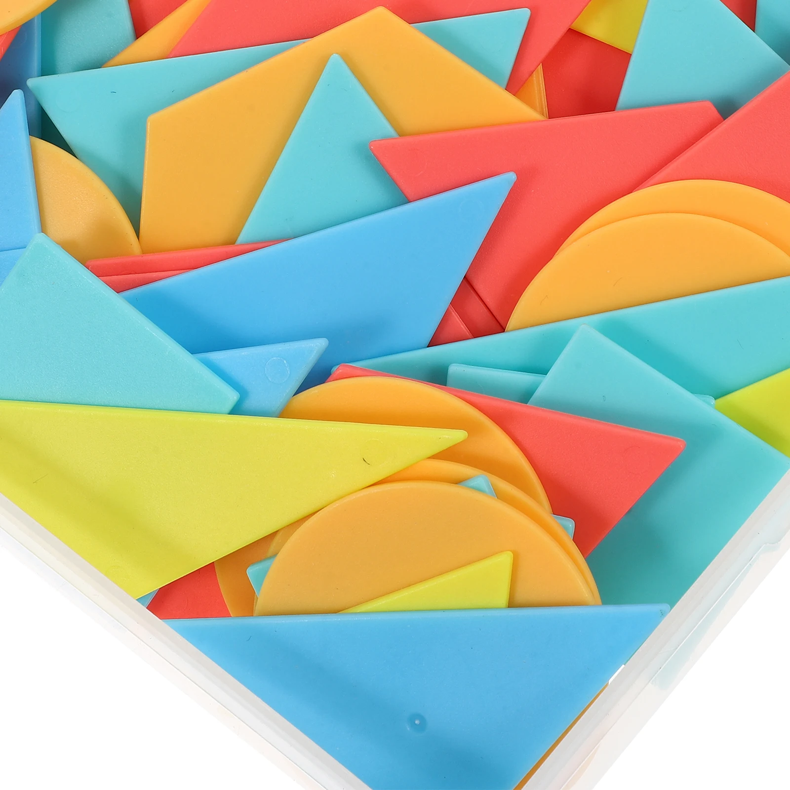 

100pcs Geometric Shape Learning Kit Kids Plastic Shape Recognition Pieces Educational Math Skills Stackable Puzzle Play Early