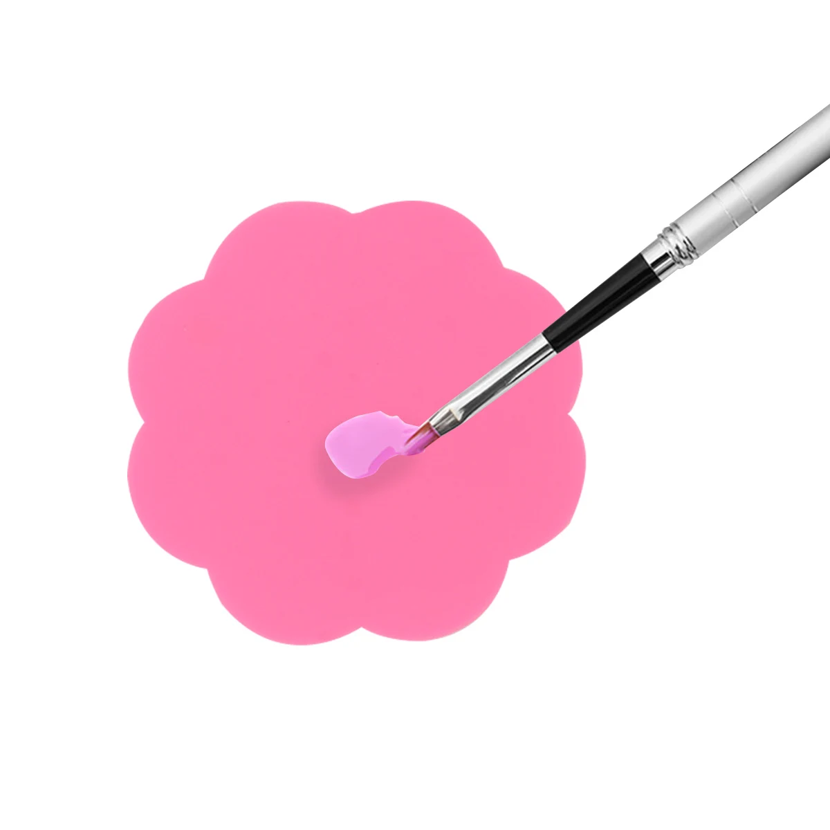 

3pcs Silicone Nail Art Mixing Palette Paint Tray For Diy Craft Reusable Nail Gel Blending Tool Rosy Color Art Supplies