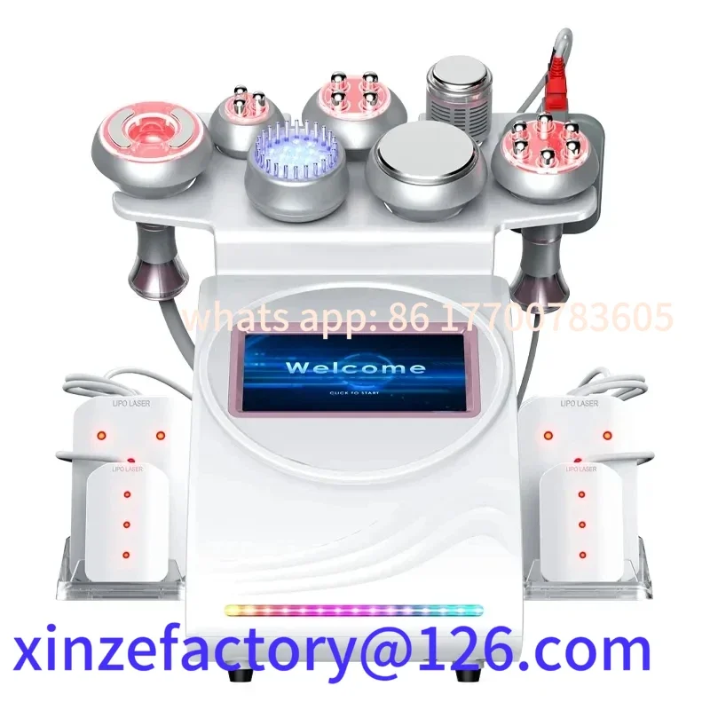 Customizable New 9 in 1 80K Ultrasonic Cavitation Slimming Machine Loss Weight Vacuum Radio Frequency Skin