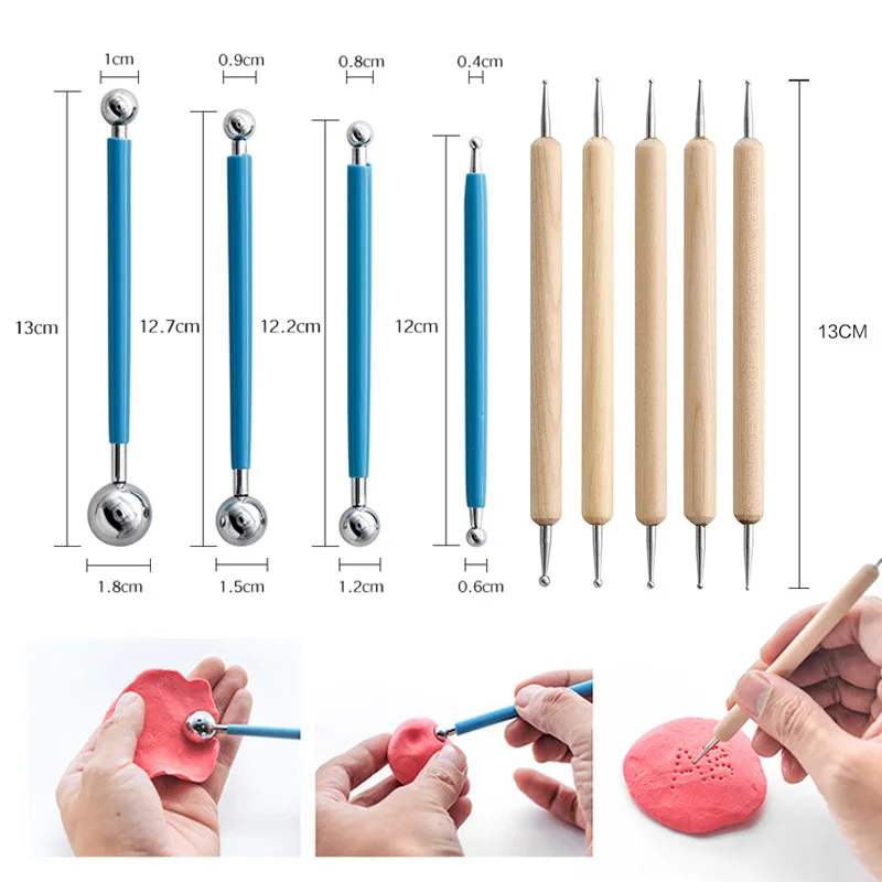 ZENRA-Ensemble d'outils en argile polymère, rouleau solide, feuille acrylique, lame de coupe en acier inoxydable, grattoir en plastique, artisanat de bricolage