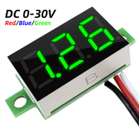 0.36 Inch Mini Voltmeter Digital Red/Blue/Green Led Display Three-Wire DC 0-30V Voltage Tester Electrician Tools