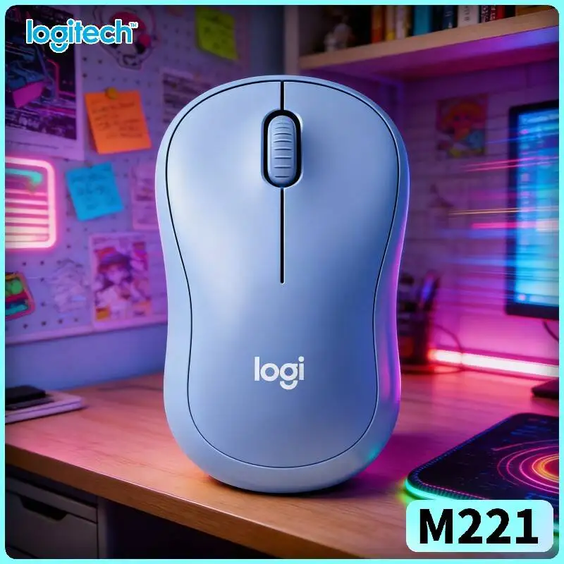 Logitech M221 Wireless Silent Mouse - Silent Click Pack, 2.4GHz 10m Range, Extra Power, Laptop Desktop Gear