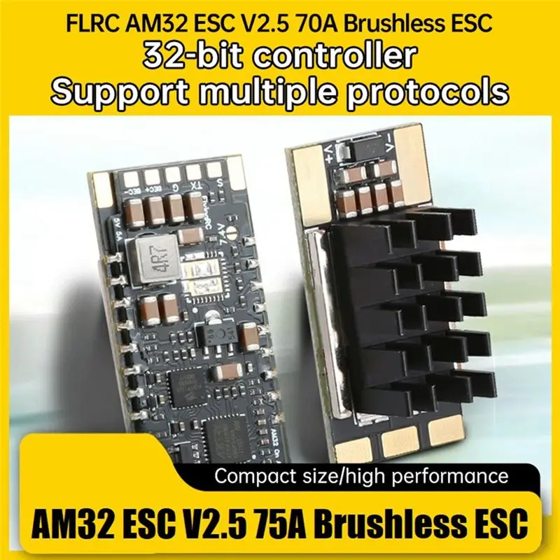 A29F-AM32 ESC V2.5 75A Brushless ESC Onboard BEC Single Body Gold Sealed Car Model BEC For RC Drone Airplane RC Crawler