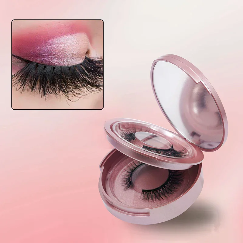 /ACR/Eyelash Storage Box 2 Layers Circle Eyelash Box With Mirror Empty Travel Eyelash Storage Case Organizers