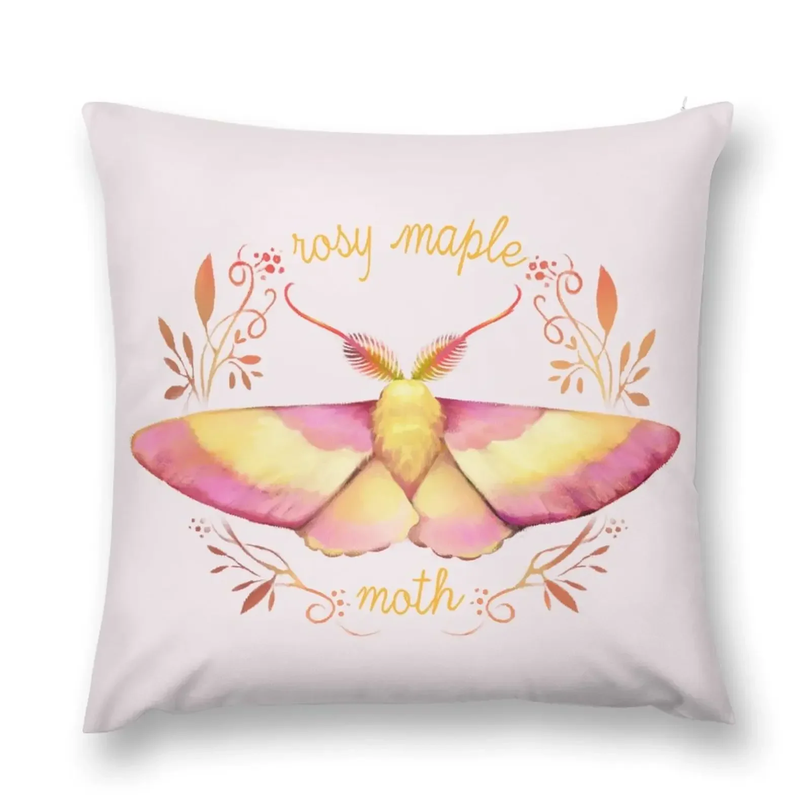 

rosy maple moth Throw Pillow Custom Cushion Pillowcases pillow