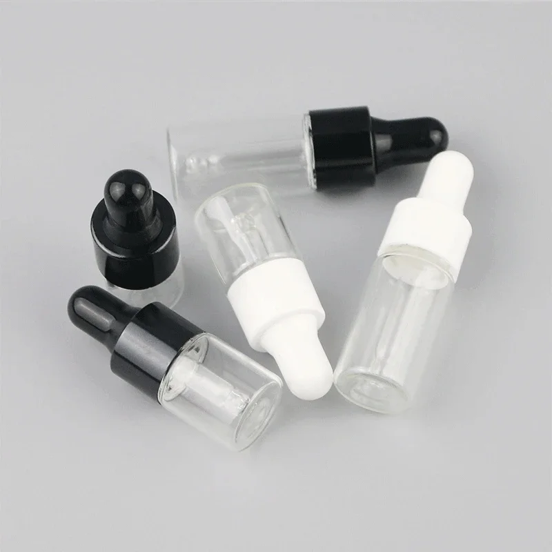 3ml Transparent Small Dropper Bottle Mini 1ml Essential Oil Essence Stoste Sample 5ml Divided Glass Empty Containers Wholesale