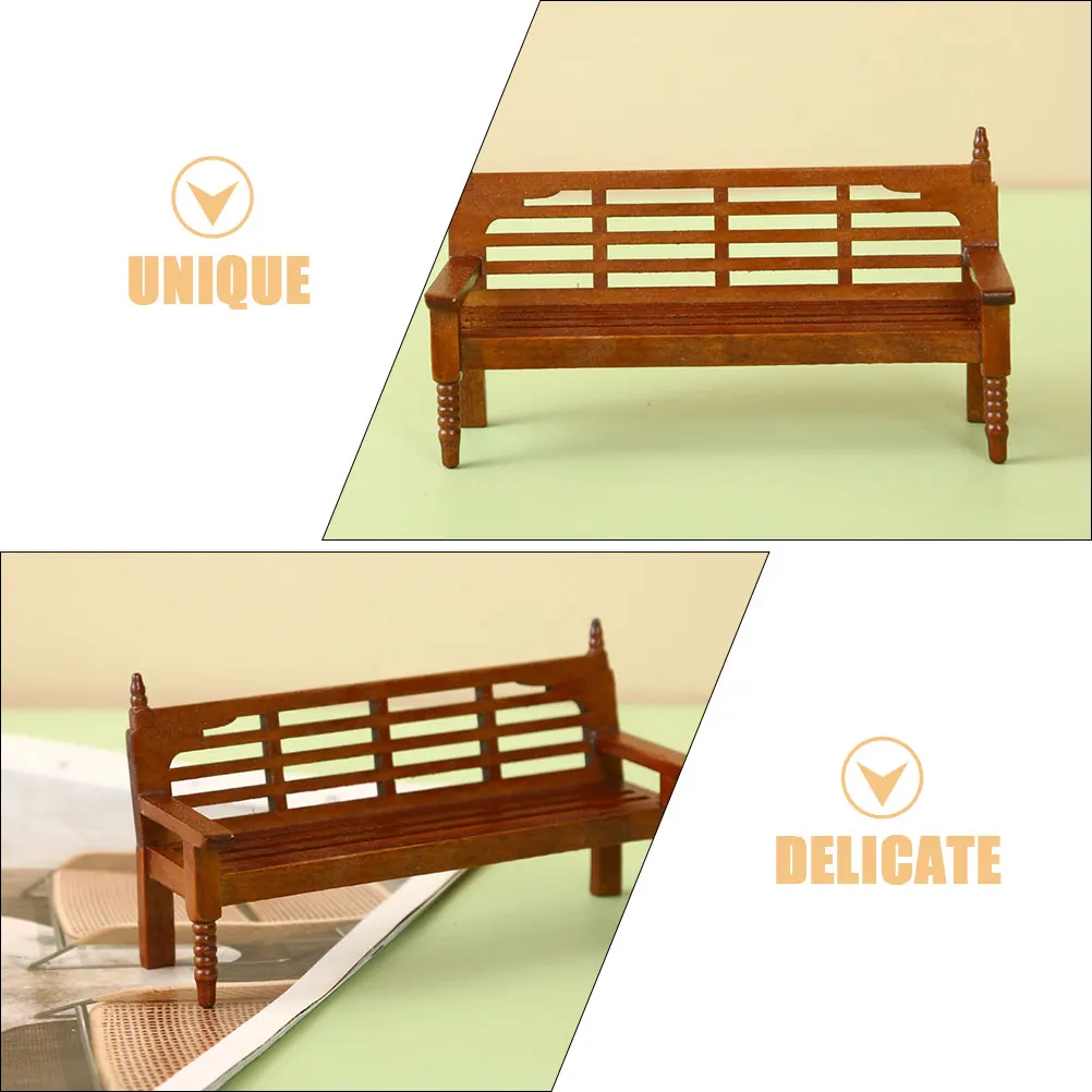 Squisito mini giardino micro ornamento mobili in miniatura per paesaggi fai da te panca da parco decorazione mini panca per uso interno esterno