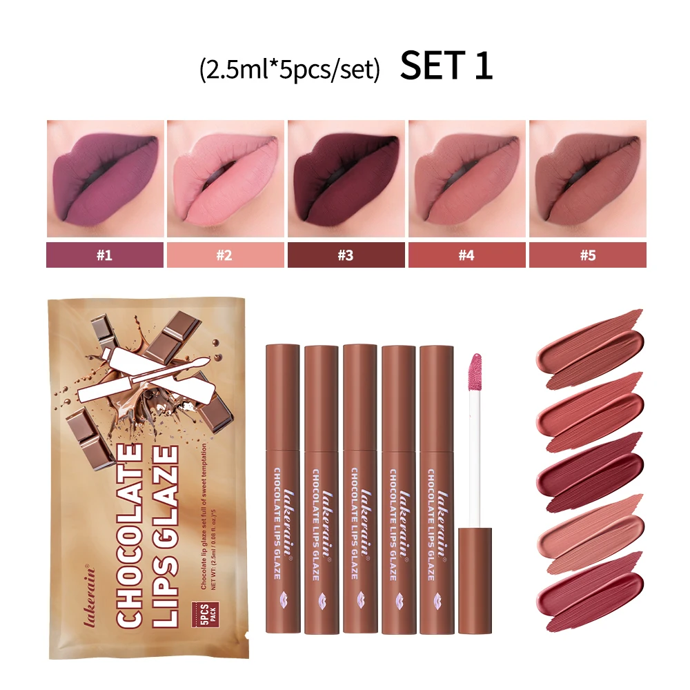 5 Pcs Chocolate Lip… - image