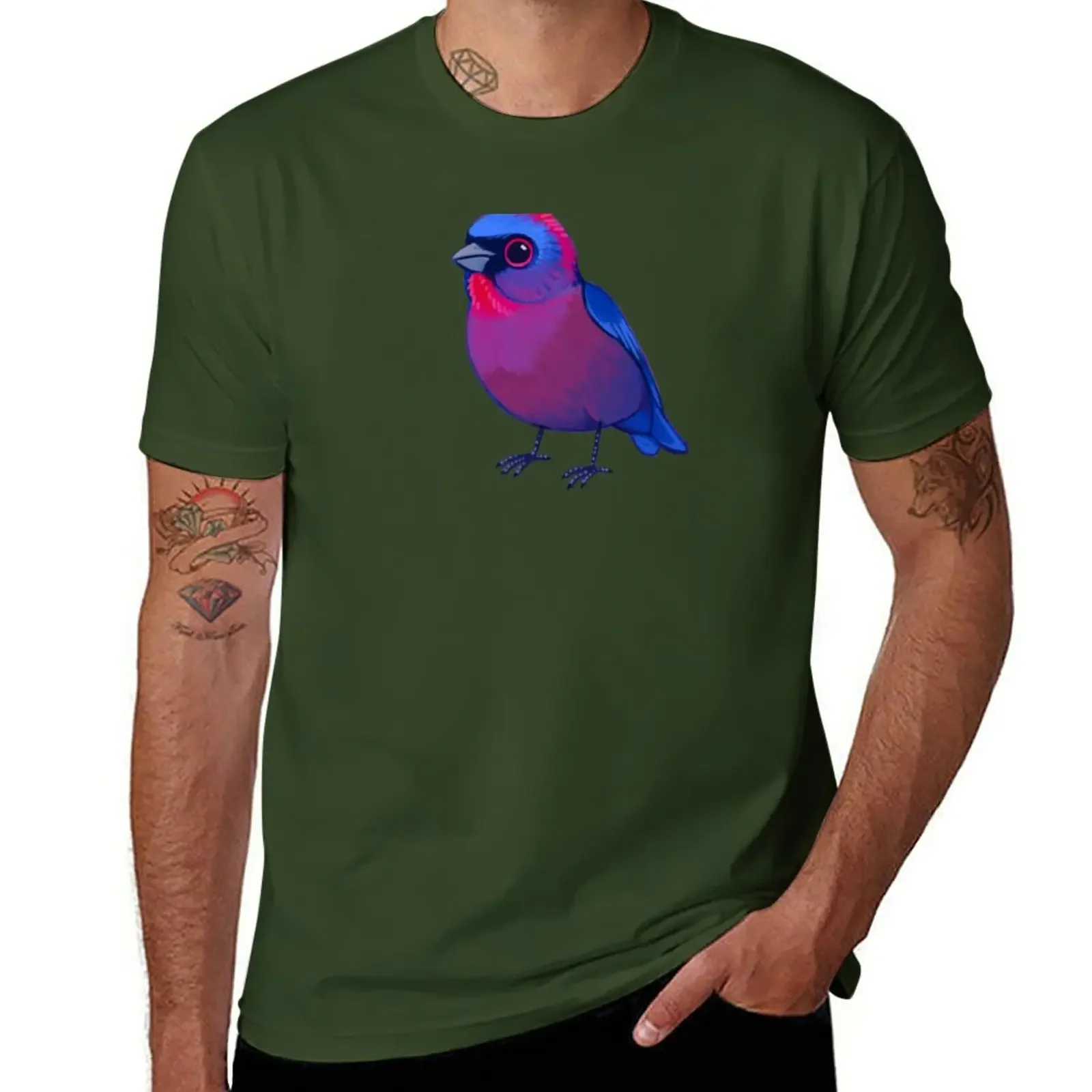 Pride Birds: Varied Bunting T-Shirt quick-drying plain Short sleeve tee men