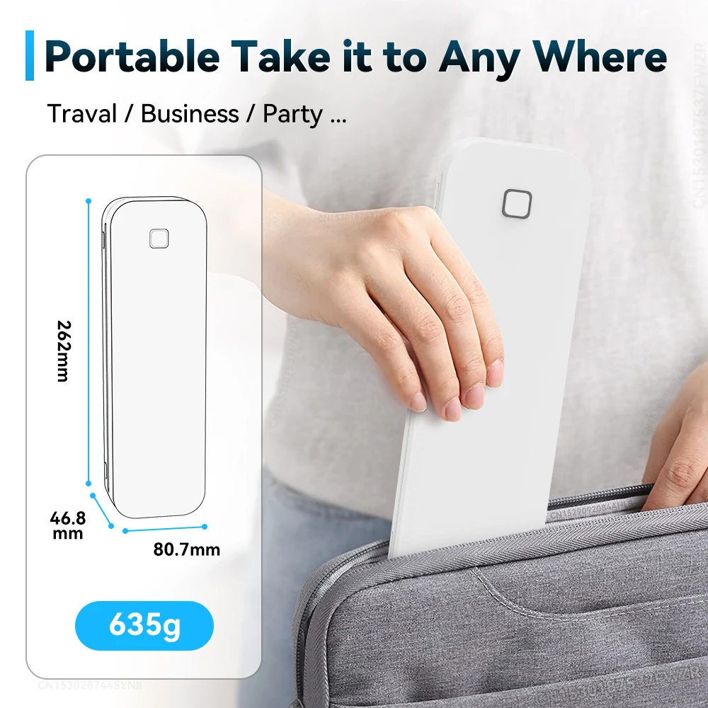 To Portable Mini A4 Printer No Ink Printing A4 Thermal Printer for Phone PC Tattoo Transfer Printer or 5PK Thermal Paper Rolls