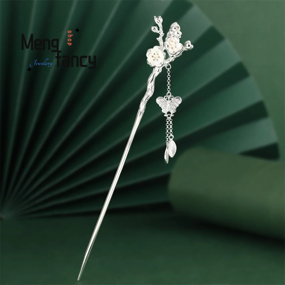 

Ancient Ethnic style Retro Plum Blossom Butterfly Tassel Hairpin Exquisite Hanfu Elegant Headgear High-grade Fashion Jewelry